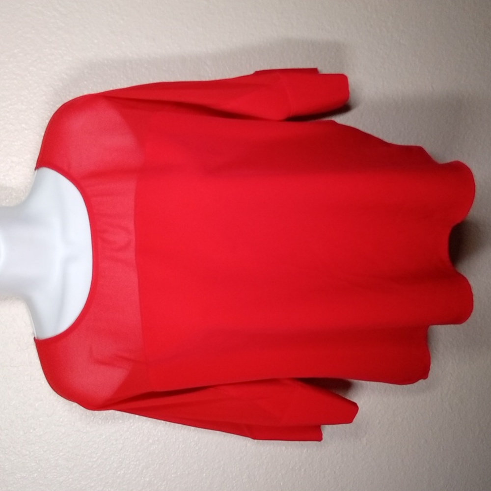 Red Express sheer top blouse